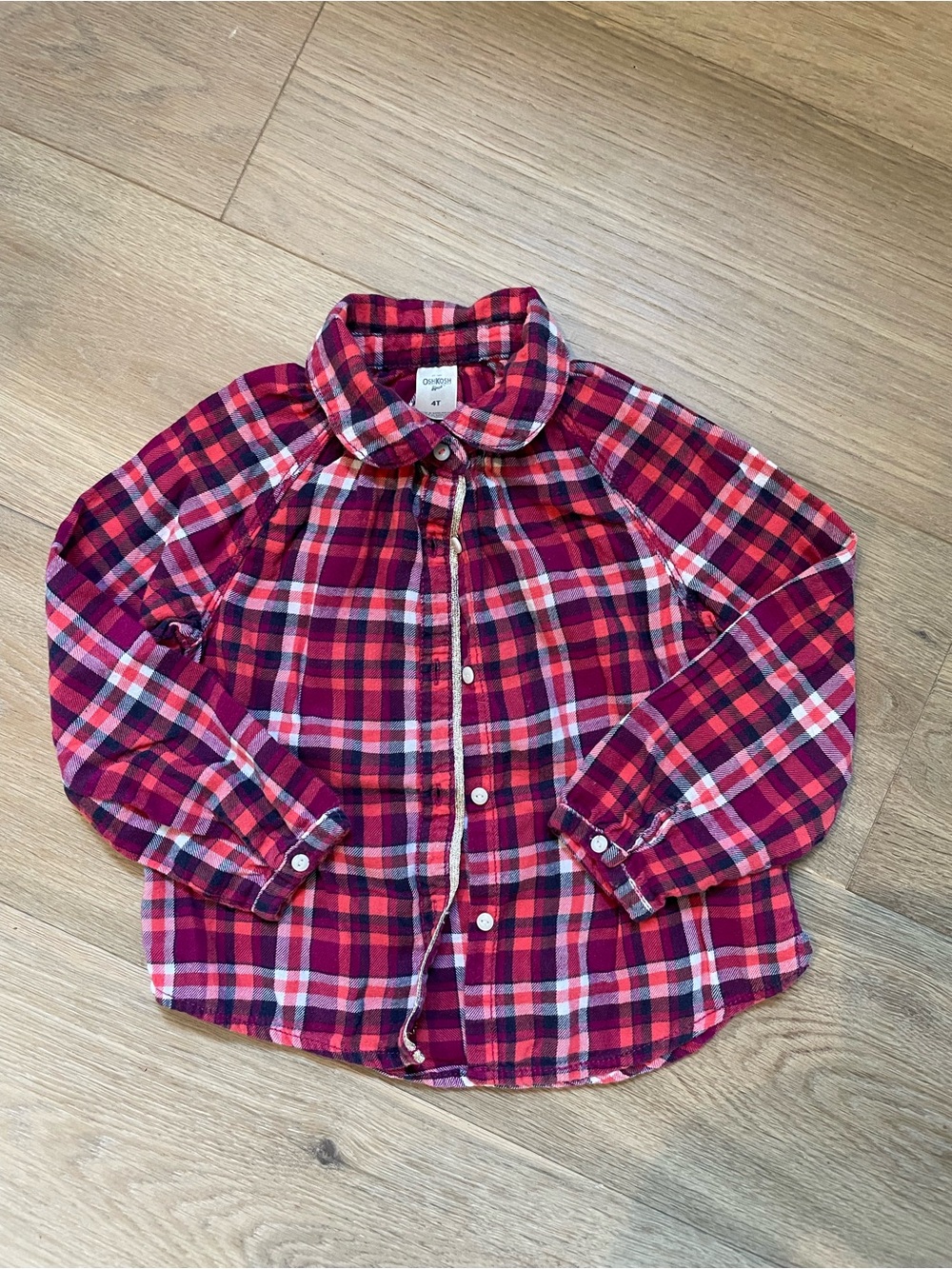 OshKosh B'gosh Red & Pink Plaid Button-Down Shirt